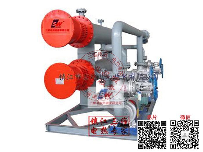 产品名称：导热油电加热器
产品型号：SWDL-a-b/a为介质,b为功率大小
产品规格：0KW～10000KW/非标定制